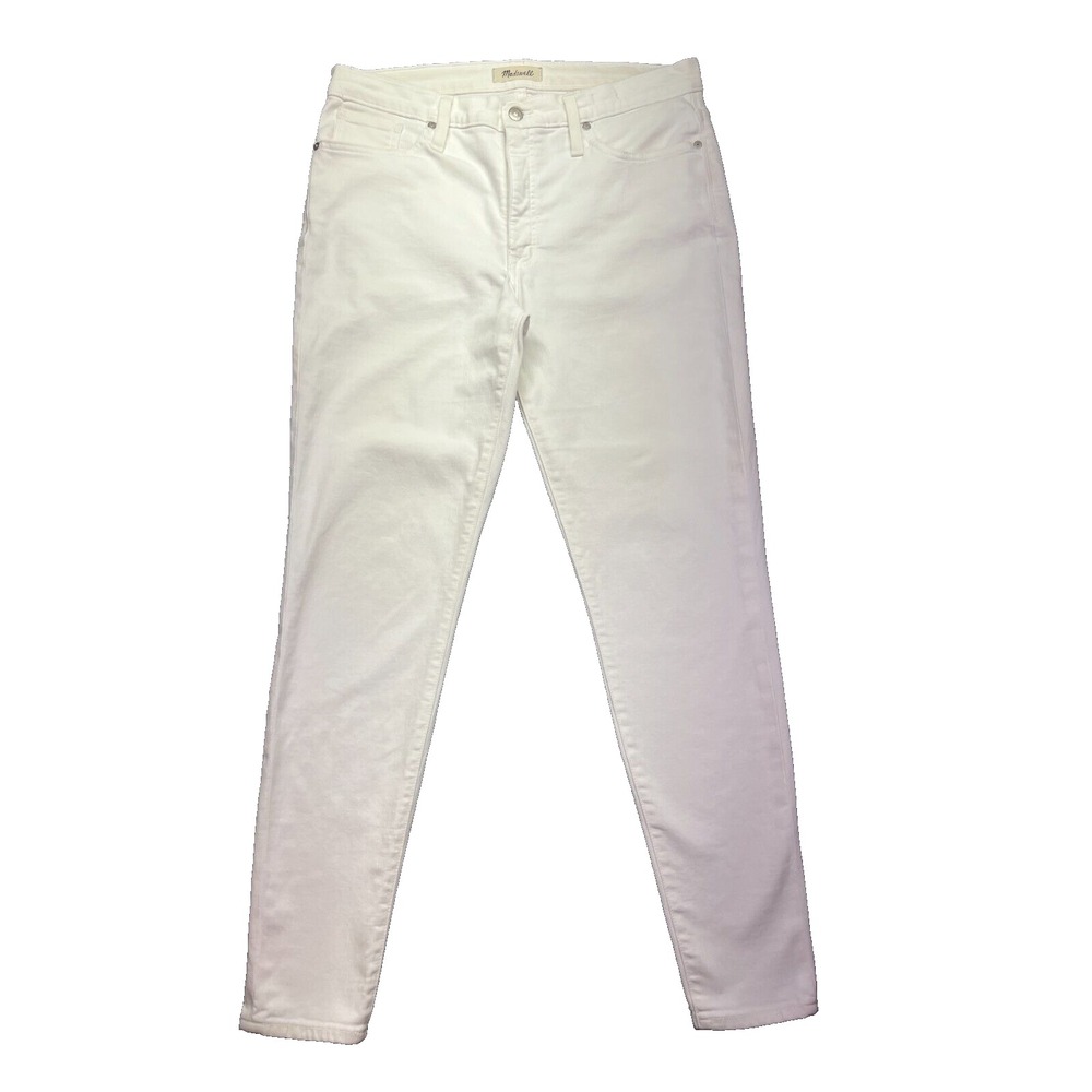 Madewell 9" High Rise Skinny Jeans‎ White Sz 32 Tall Fits 31" Preppy Boho Retro